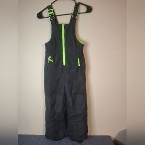 Champion Kids Overalls in Black with Neon Green Accents